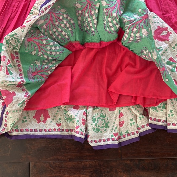 W PINK cotton full maxi skirt lined NWT - Picture 9 of 9